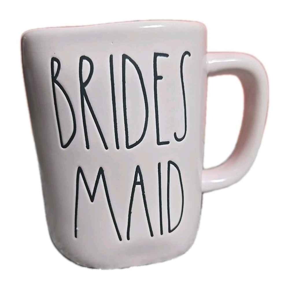 Rae Dunn Pink BRIDESMAID Coffee MUG 16oz Artisan Collection Magenta VERY LARGE